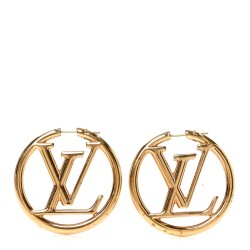 Louis Vuitton Metal Louise Hoop Earrings Gold