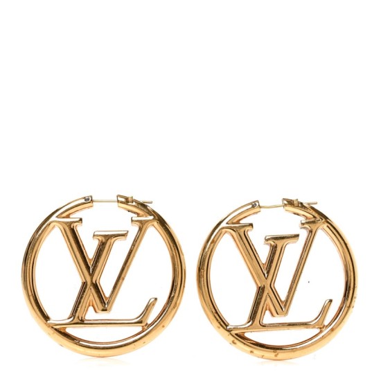 Louis Vuitton Metal Louise Hoop Earrings Gold