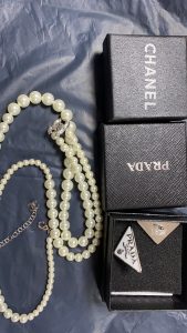 Diamond Silver Pearls Sweater Chain Necklace CCXL-9120031 photo review