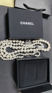 Diamond Silver Pearls Sweater Chain Necklace CCXL-9120031 photo review