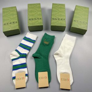 Set of 3 Pairs of Cotton Anti-bacterial Crew Socks WZ-924000182