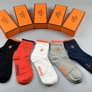 Set of 5 Pairs of Cotton sweat-absorbent Crew Socks WZ-924000212