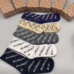 Set of 5 Pairs of Cotton Anti-bacterial Crew Socks WZ-924000145