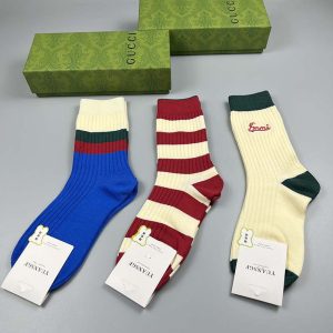 Set of 3 Pairs of Cotton Anti-bacterial Crew Socks WZ-924000188