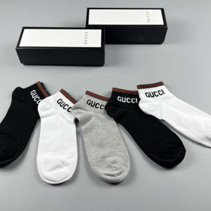 Set of 5 Pairs of Cotton Anti-bacterial  Ankle Socks WZ-924000134