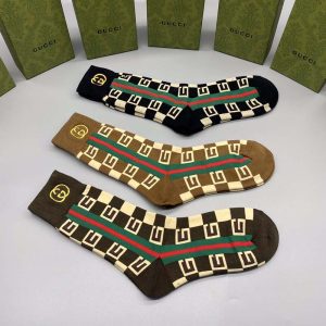 Set of 3 Pairs of Cotton Anti-bacterial Crew Socks WZ-924000163