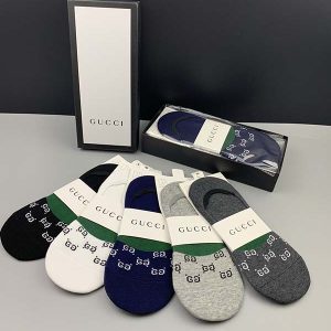 Set of 5 Pairs of Cotton Anti-bacterial  Ankle Socks WZ-924000140
