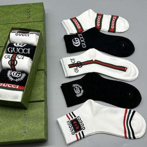 Set of 5 Pairs of Cotton Anti-bacterial Ankle Socks WZ-924000176