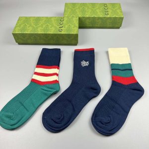 Set of 3 Pairs of Cotton Anti-bacterial Crew Socks WZ-924000186