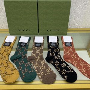 Set of 5 Pairs of Cotton Anti-bacterial Crew Socks WZ-924000193