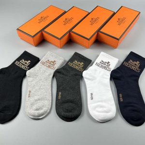 Set of 5 Pairs of Cotton sweat-absorbent Crew Socks WZ-924000211