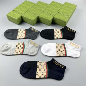 Set of 5 Pairs of Cotton Anti-bacterial  Ankle Socks WZ-924000137