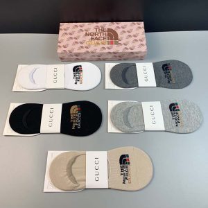 Set of 5 Pairs of Cotton Anti-bacterial  Ankle Socks WZ-924000143