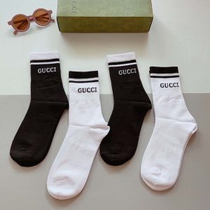 Set of 4 Pairs of Cotton Anti-bacterial Crew Socks WZ-924000164