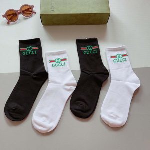 Set of 4 Pairs of Cotton Anti-bacterial Crew Socks WZ-924000165