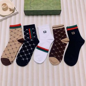 Set of 5 Pairs of Cotton Anti-bacterial Ankle Socks WZ-924000189