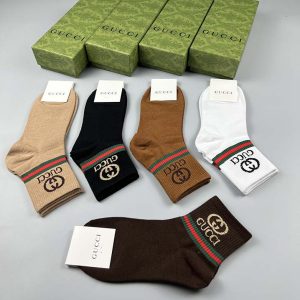 Set of 5 Pairs of Cotton Anti-bacterial  Ankle Socks WZ-924000144