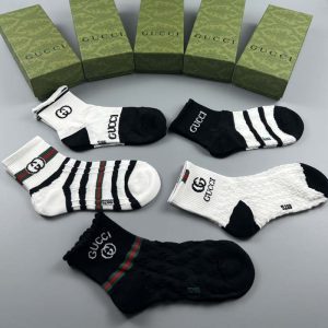 Set of 5 Pairs of Cotton Anti-bacterial Ankle Socks WZ-924000148