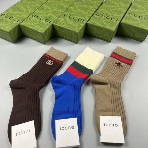Set of 3 Pairs of Cotton Anti-bacterial Crew Socks WZ-924000158