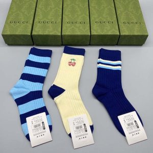 Set of 3 Pairs of Cotton Anti-bacterial Crew Socks WZ-924000177