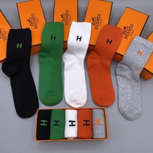Set of 5 Pairs of Cotton sweat-absorbent Crew Socks WZ-924000216