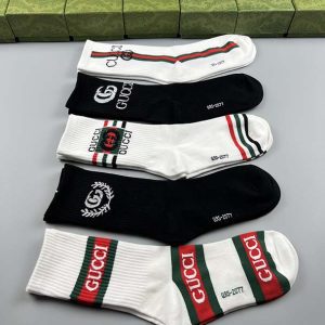 Set of 5 Pairs of Cotton Anti-bacterial Crew Socks WZ-924000187