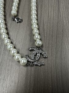 Fashion Top quality Full Pearls Silver Sweater Chain Necklace CCXL-91200118 photo review