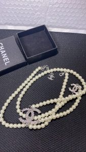 Fashion Top quality Full Pearls Silver Sweater Chain Necklace CCXL-91200118 photo review