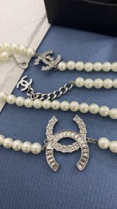 Fashion Top quality Full Pearls Silver Sweater Chain Necklace CCXL-91200118 photo review