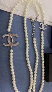 Fashion Top quality Full Pearls Silver Sweater Chain Necklace CCXL-91200118 photo review