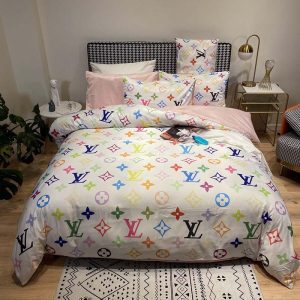 Classic Pure Silk Digital Print Colorful Bedding Sets(1 Quilt,1 Sham,1 pillow cases)SJT-986035