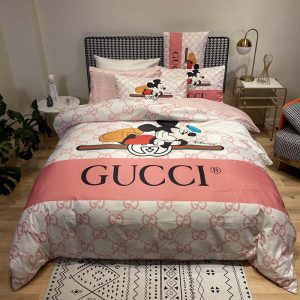 Fashion Pure Silk Digital Print Pink Bedding Sets(1 Quilt,1 Sham,1 pillow cases)SJT-986041