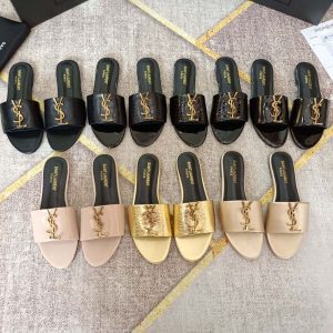 Classic Gold Signature Flat Slippers LX-872029