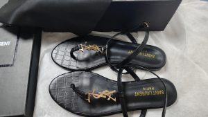 3 Color embellished leather slingback sandals LX-872055 photo review