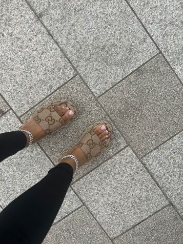 Platform Slippers Motif LX-872063 photo review
