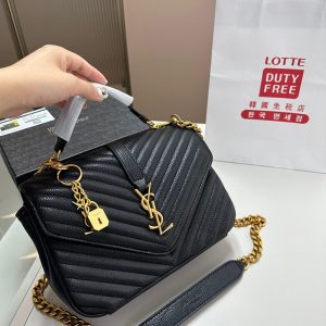 7 Colors 9.4"x3.1"x7.1" Chains Leather Handbag BB-921026