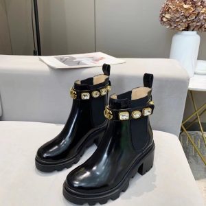 Classic Gemstones High Heels Leather Boot LX-872144