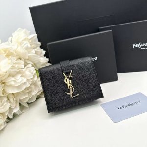 3.9"x3.5" Leather Black Wallet QB-927109