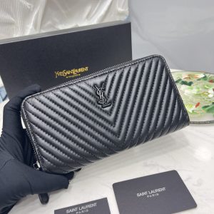 7.5"x3.9" Leather Black Wallet QB-927140
