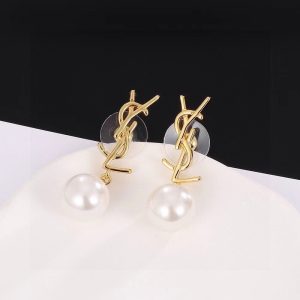 Golden Silver Pearls Earrings YYED-9110014