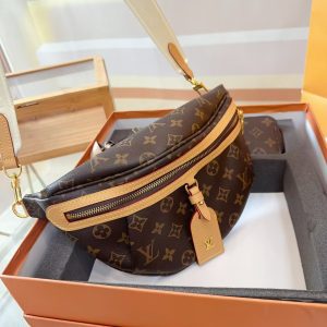 Vintage 30x8x16cm Leather Belt bag with cardholder BB-921134