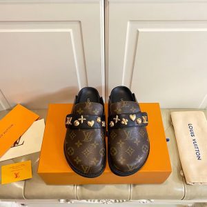 Classic Real Leather Adjustable Straps Slippers LX-872226