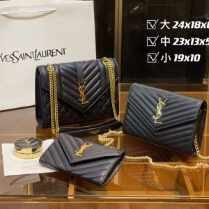 Black Bags Set-Size 9.4"x7.1"x2.4", 9.1"x5.1"x2.0", 7.5"x3.9" BB-921269