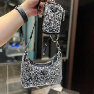 Fashion 8.7" Full Diamonds Chains Adjustable Strap Shoulder bag with small coin purse BB-921222