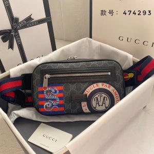 Size 9.4"x5.5"x2.2" Leather Beltbag with Adjustable Straps BB-921747