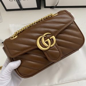 Genuine leather Mini 6.5"x3.9"x2.0" Small 8.7"x5.5"x2.4" Big 10.2"x5.9"x2.8" Brown Messenger bag with Chains BB-921751