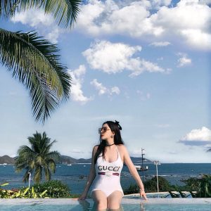 Sexy Backless One-piece Smocked Swimsuit YY-925456