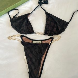 Sexy Bikini halter top Swimsuits with metal buckle chains YY-925445