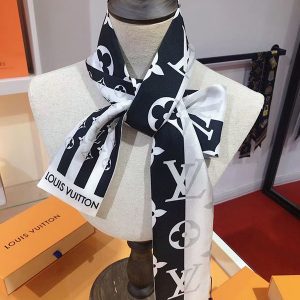 120x8cm Long Pinstripe Embroidery Handbag Ribbon Scarf Neck Bow WJ-987036