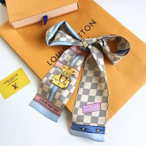 120x8cm White Squares Embroidery Handbag Ribbon Scarf Neck Bow WJ-987021